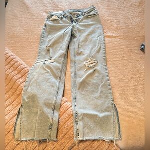 GAP Light Blue Flare Jeans with Distressed Details